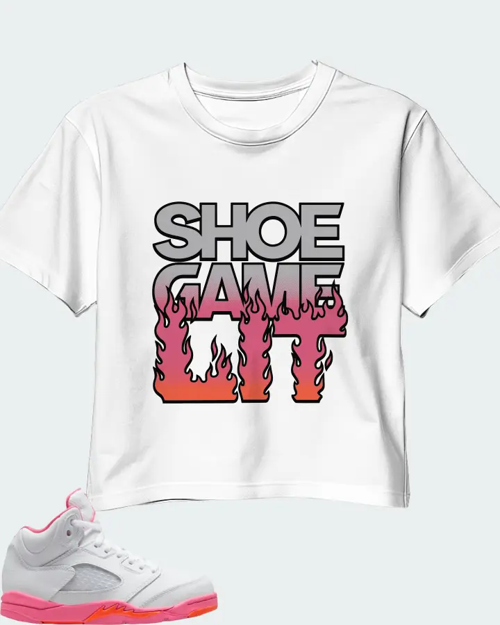 Jordan 5 Retro Sneaker Matching White Crop Top - Shoe Game Lit Refreshed