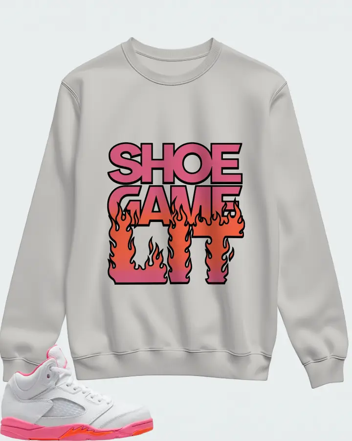 Jordan 5 Retro Sneaker Matching Sweatshirt - Shoe Game Lit Refreshed