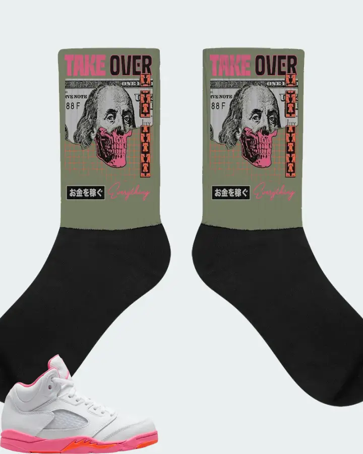 Jordan 5 Retro Sneaker Matching Olive Socks - Take Over
