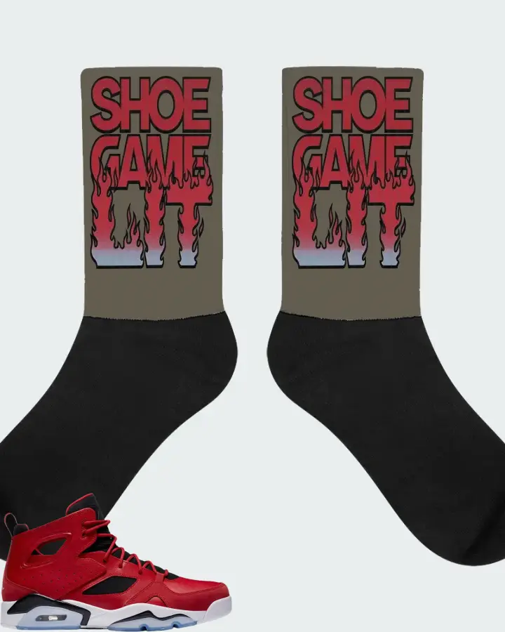 Jordan Flightclub 91 Sneaker Matching Army Green Socks - Shoe Game Lit Refreshed