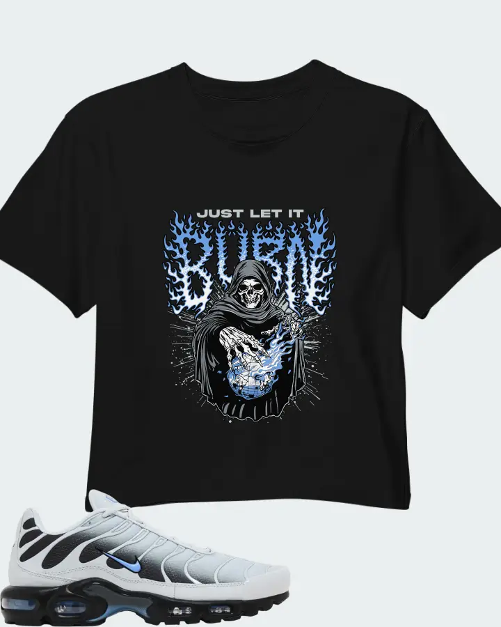 Nike Air Max Plus 'Pure Platinum University Blue Matching Crop Top