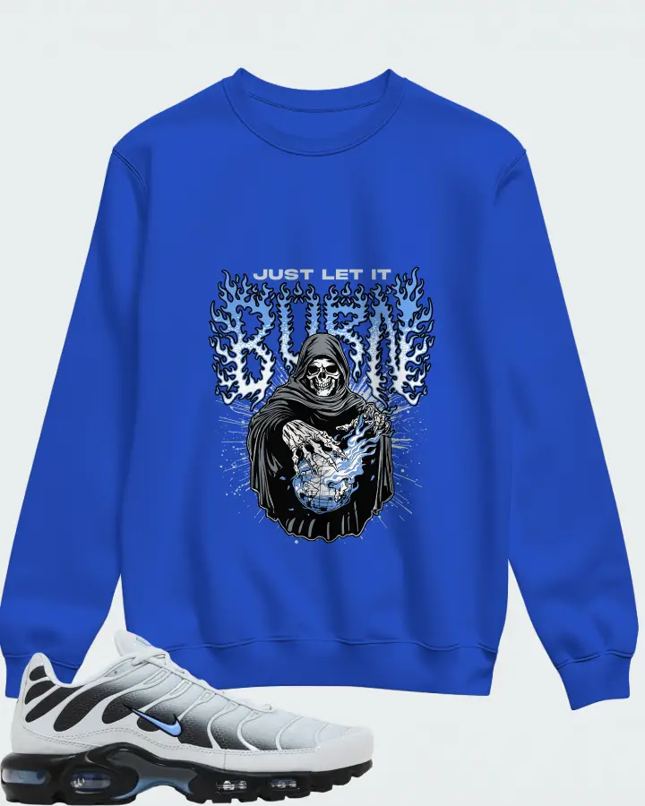 Nike Air Max Plus 'Pure Platinum University Blue Matching Sweatshirt