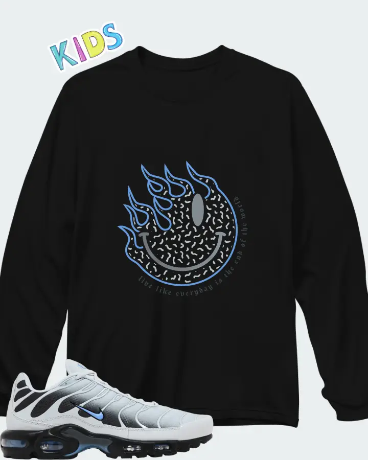 Nike Air Max Plus 'Pure Platinum University Blue Matching Kid's Long Sleeve T-Shirt