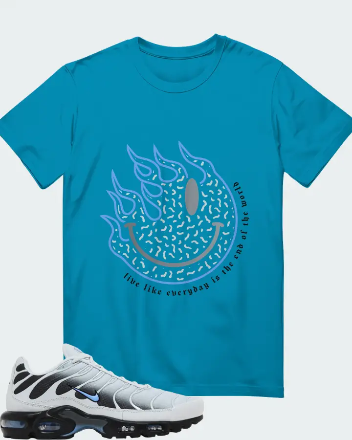 Nike Air Max Plus 'Pure Platinum University Blue Matching T-Shirt