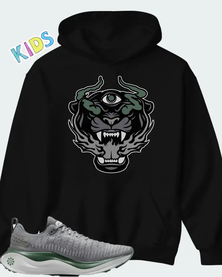 Nike InfinityRN 4 Cool Grey Gorge Green Matching Kid's Hoodie