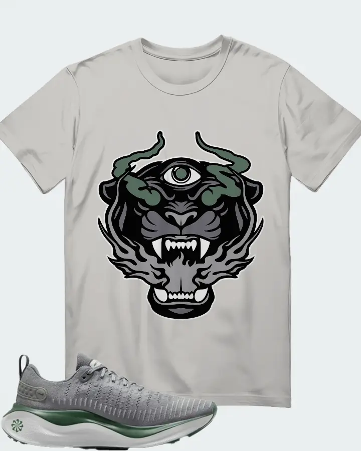 Nike InfinityRN 4 Cool Grey Gorge Green Matching T-Shirt