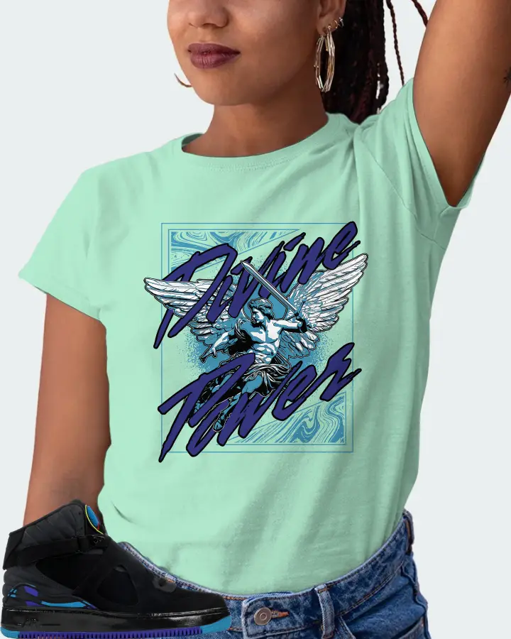 Jordan AJF 8 Sneaker Matching Mint T-Shirt (Divine Power) - View 5