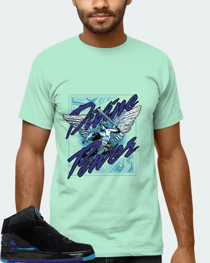Jordan AJF 8 Sneaker Matching Mint T-Shirt (Divine Power) - View 6