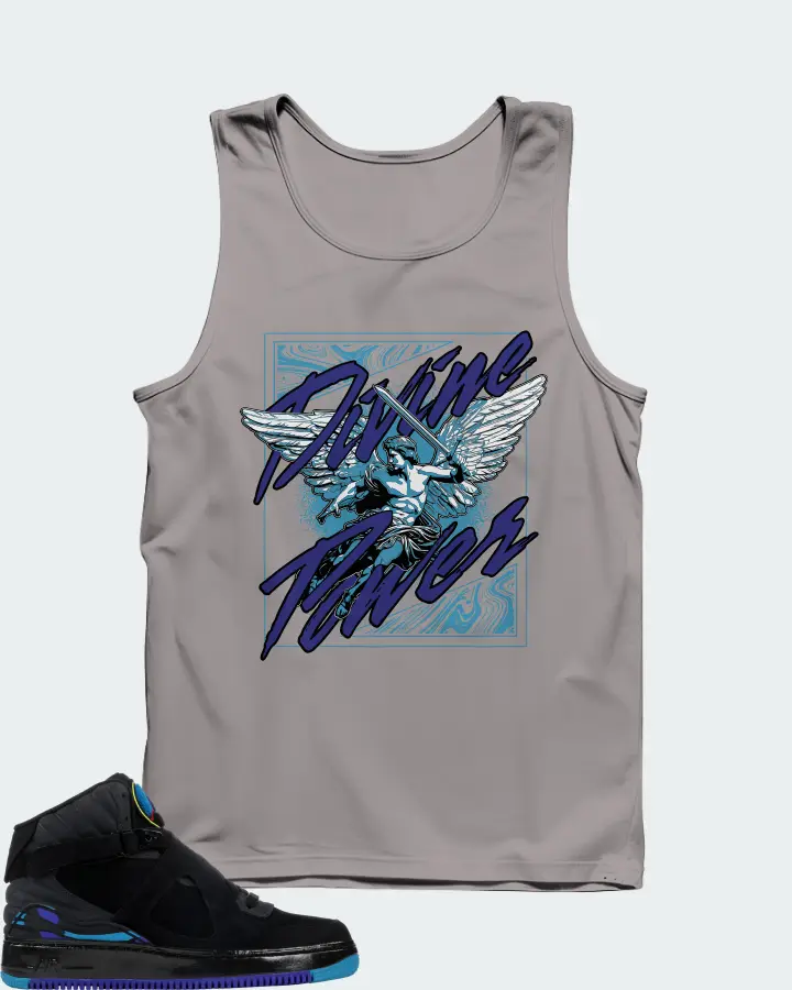 Jordan AJF 8 Sneaker Matching Grey Tank Top (Divine Power) - View 1