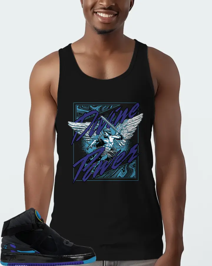 Jordan AJF 8 Sneaker Matching Black Tank Top (Divine Power) - View 2