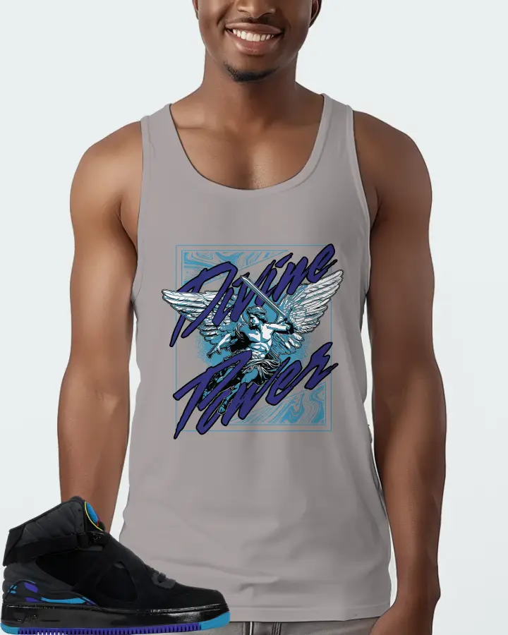 Jordan AJF 8 Sneaker Matching Grey Tank Top (Divine Power) - View 2