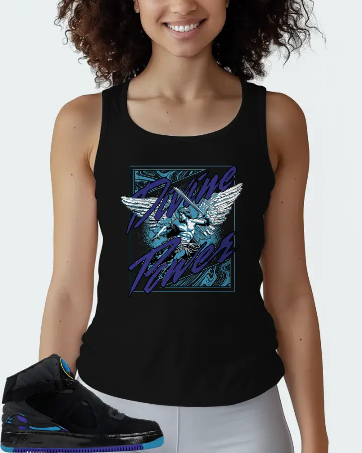 Jordan AJF 8 Sneaker Matching Black Tank Top (Divine Power) - View 3