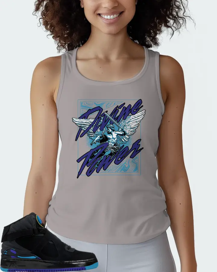 Jordan AJF 8 Sneaker Matching Grey Tank Top (Divine Power) - View 3