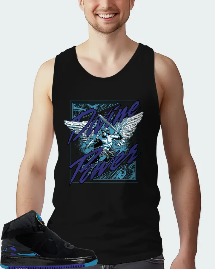 Jordan AJF 8 Sneaker Matching Black Tank Top (Divine Power) - View 4