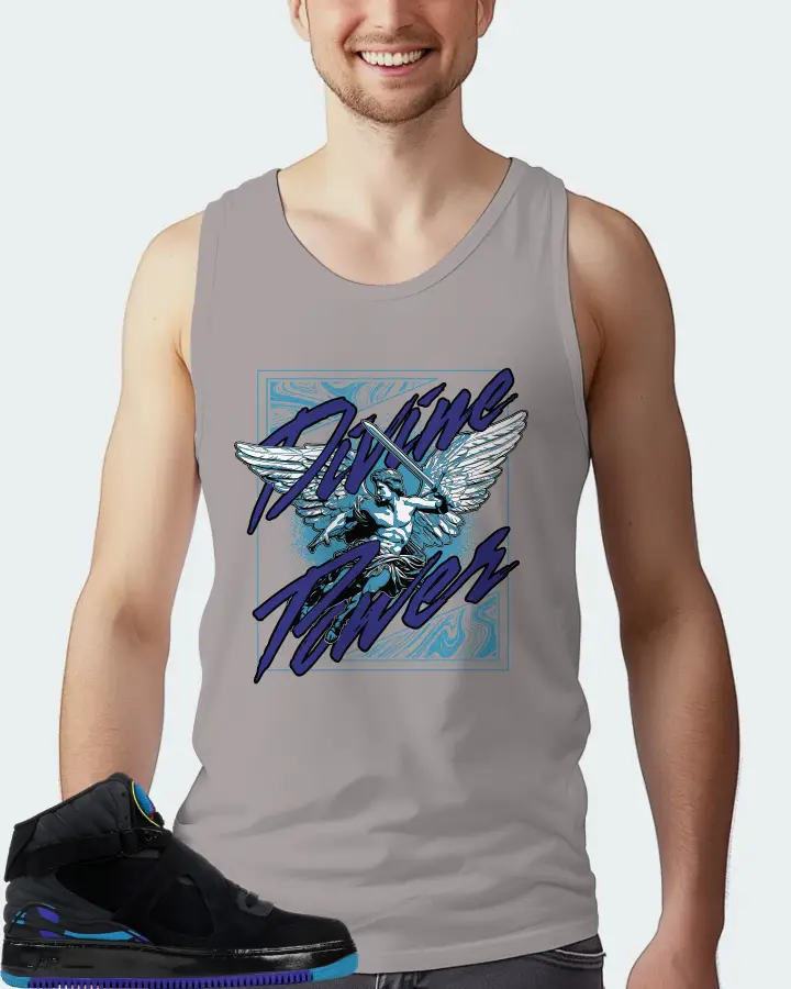 Jordan AJF 8 Sneaker Matching Grey Tank Top (Divine Power) - View 4