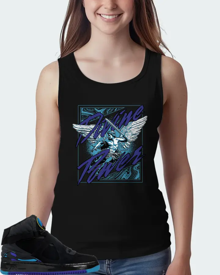 Jordan AJF 8 Sneaker Matching Black Tank Top (Divine Power) - View 5