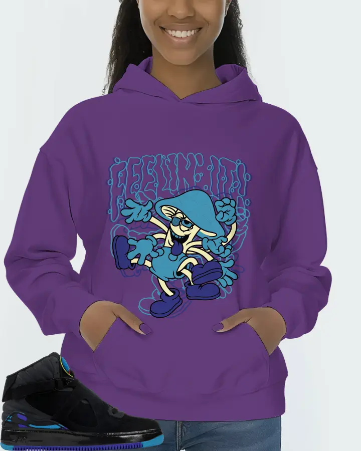 Jordan AJF 8 Sneaker Matching Purple Hoodie (Feeling It) - View 3