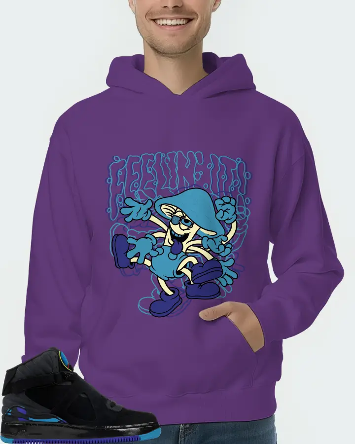Jordan AJF 8 Sneaker Matching Purple Hoodie (Feeling It) - View 4