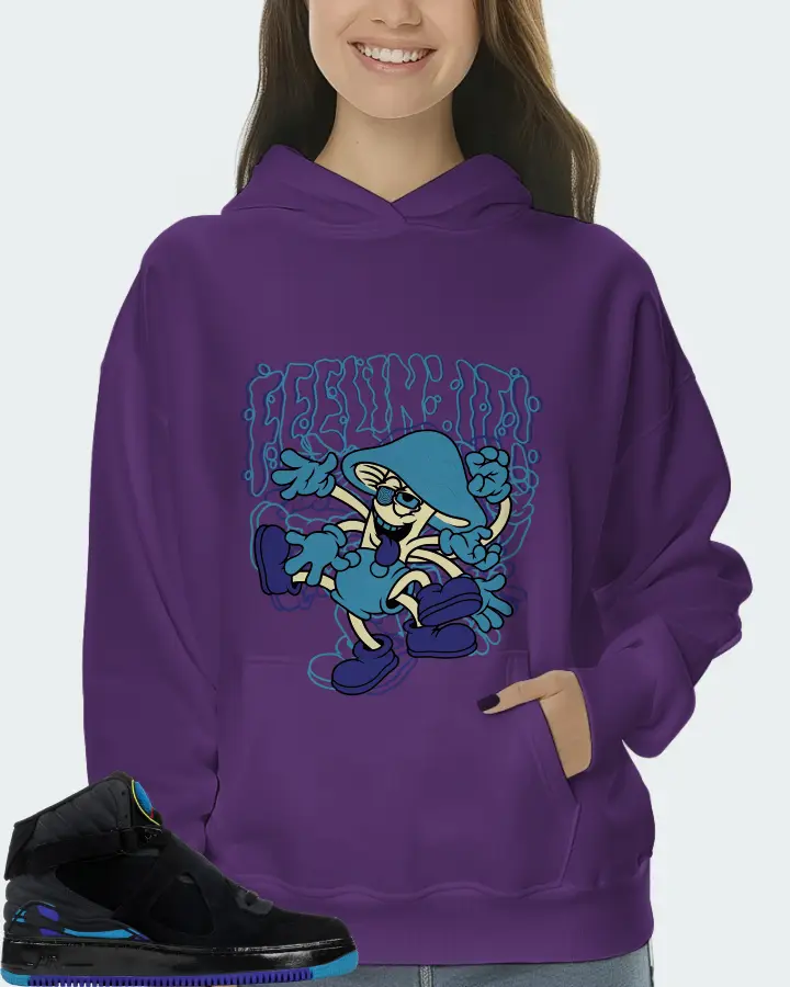 Jordan AJF 8 Sneaker Matching Purple Hoodie (Feeling It) - View 5