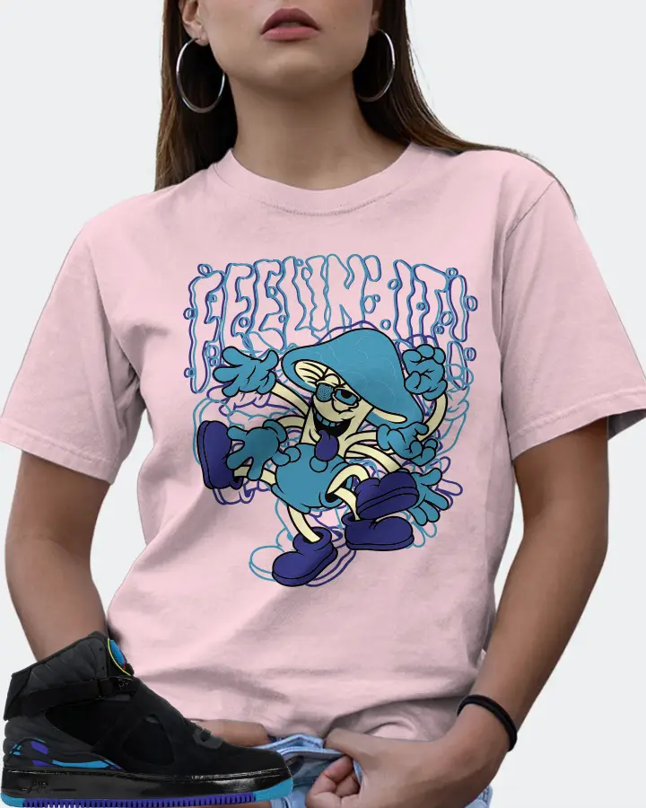 Jordan AJF 8 Sneaker Matching Soft Pink T-Shirt (Feeling It) - View 7