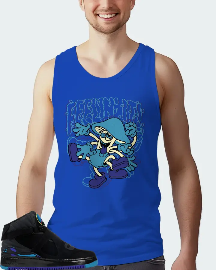 Jordan AJF 8 Sneaker Matching Royal Blue Tank Top (Feeling It) - View 4