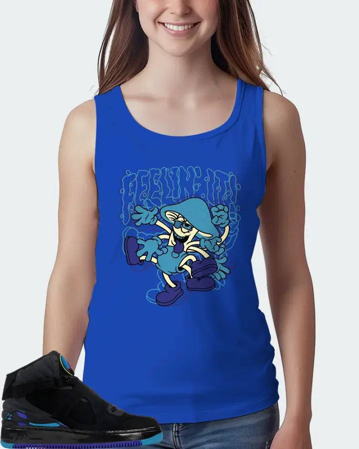 Jordan AJF 8 Sneaker Matching Royal Blue Tank Top (Feeling It) - View 5