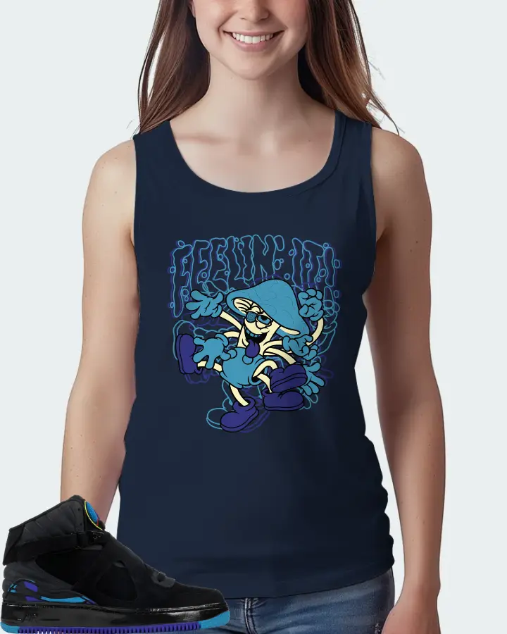 Jordan AJF 8 Sneaker Matching Navy Tank Top (Feeling It) - View 5