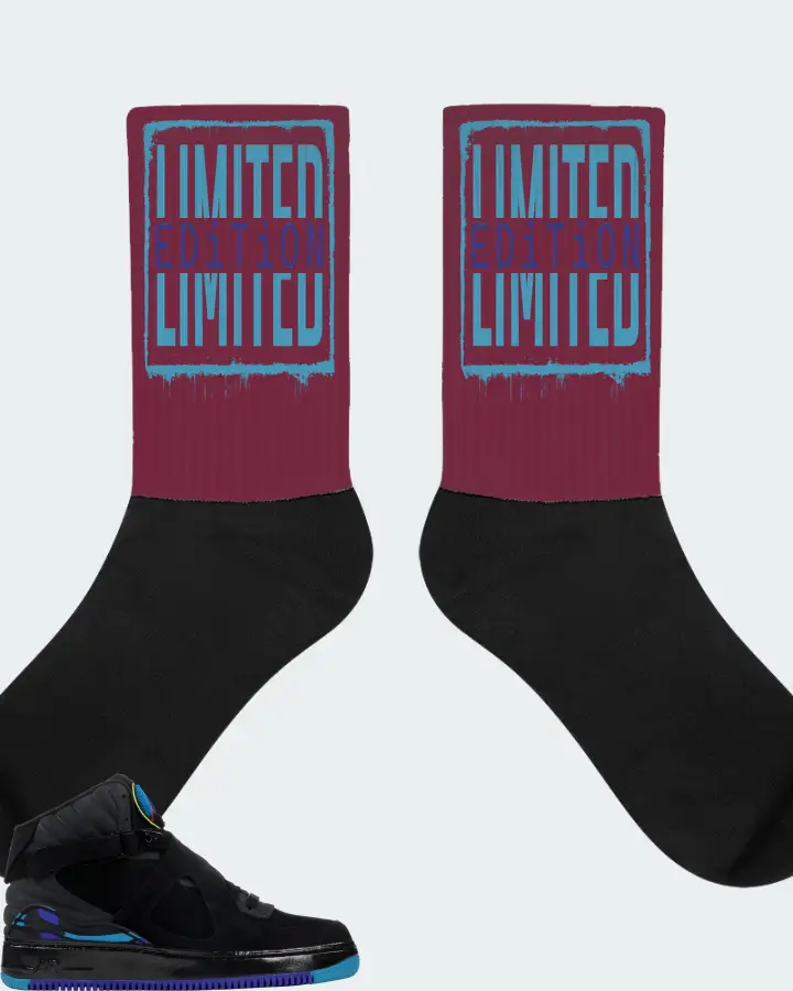 Jordan AJF 8 Sneaker Matching Maroon Socks - LIMITED EDITION