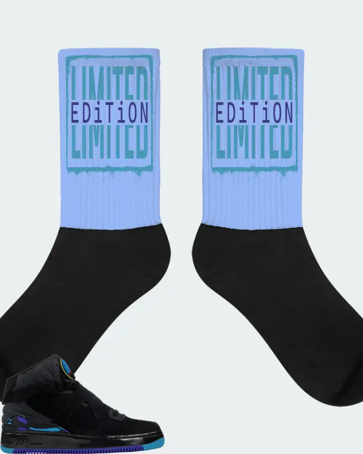 Jordan AJF 8 Sneaker Matching Carolina Blue Socks - LIMITED EDITION