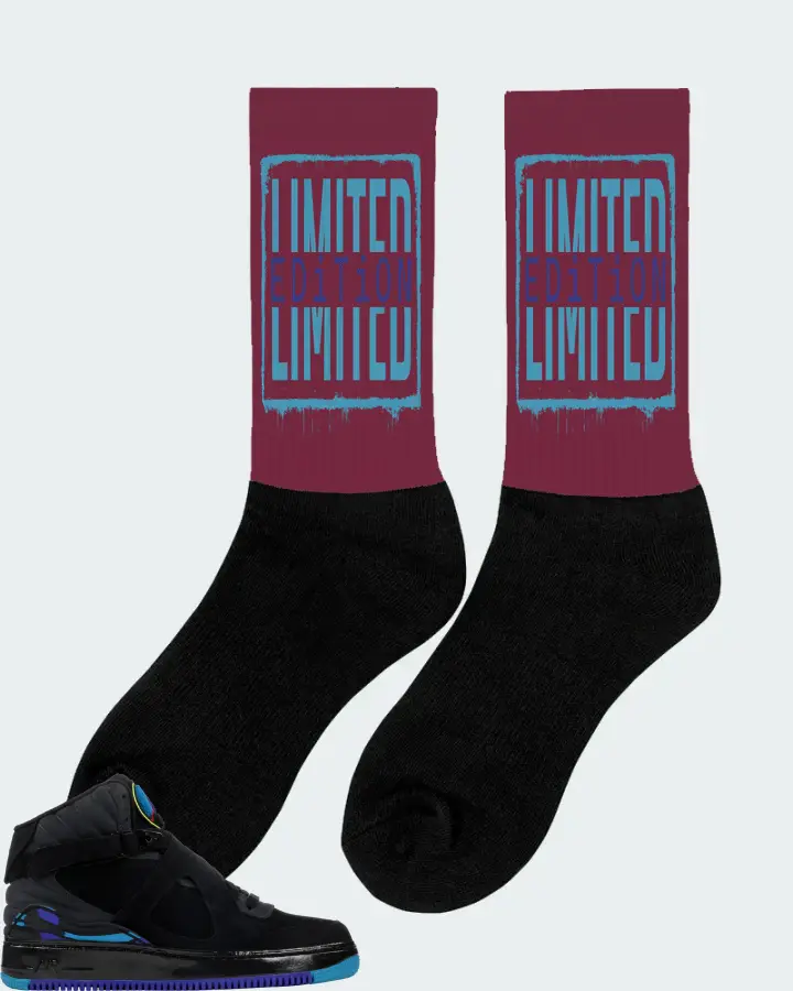 Jordan AJF 8 Sneaker Matching Maroon Socks (LIMITED EDITION) - View 3