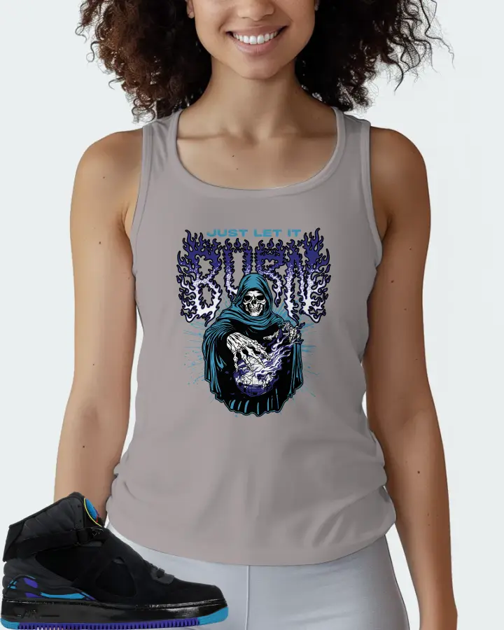 Jordan AJF 8 Sneaker Matching Grey Tank Top (Just Let It Burn) - View 3
