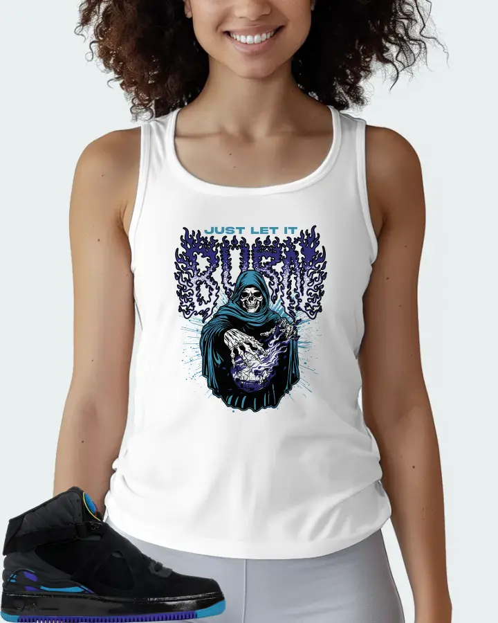 Jordan AJF 8 Sneaker Matching White Tank Top (Just Let It Burn) - View 3