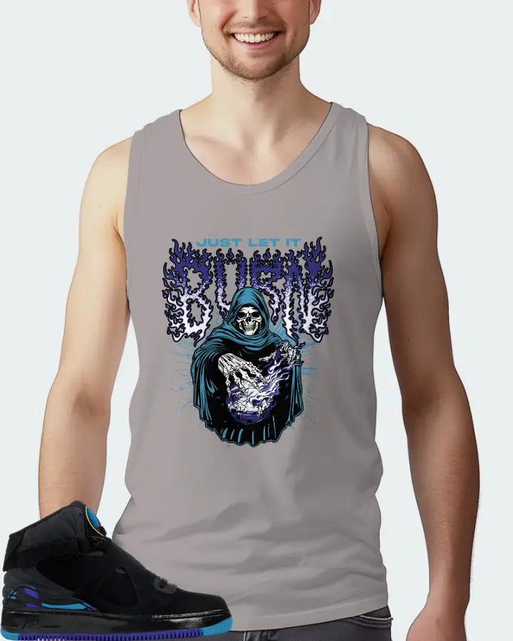 Jordan AJF 8 Sneaker Matching Grey Tank Top (Just Let It Burn) - View 4