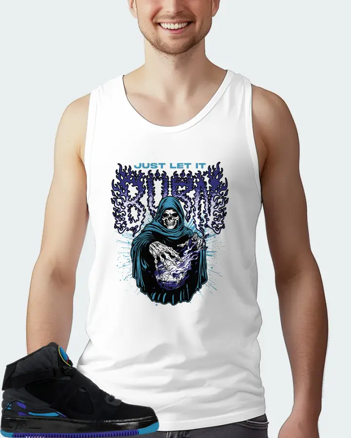 Jordan AJF 8 Sneaker Matching White Tank Top (Just Let It Burn) - View 4