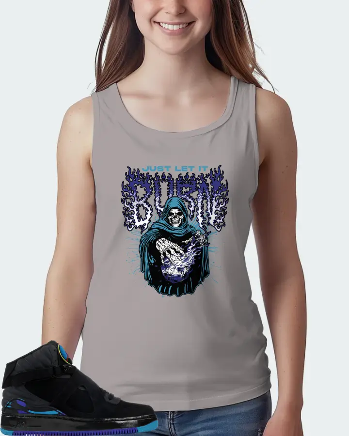 Jordan AJF 8 Sneaker Matching Grey Tank Top (Just Let It Burn) - View 5
