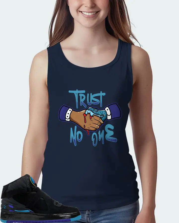 Jordan AJF 8 Sneaker Matching Navy Tank Top (Trust No One) - View 5