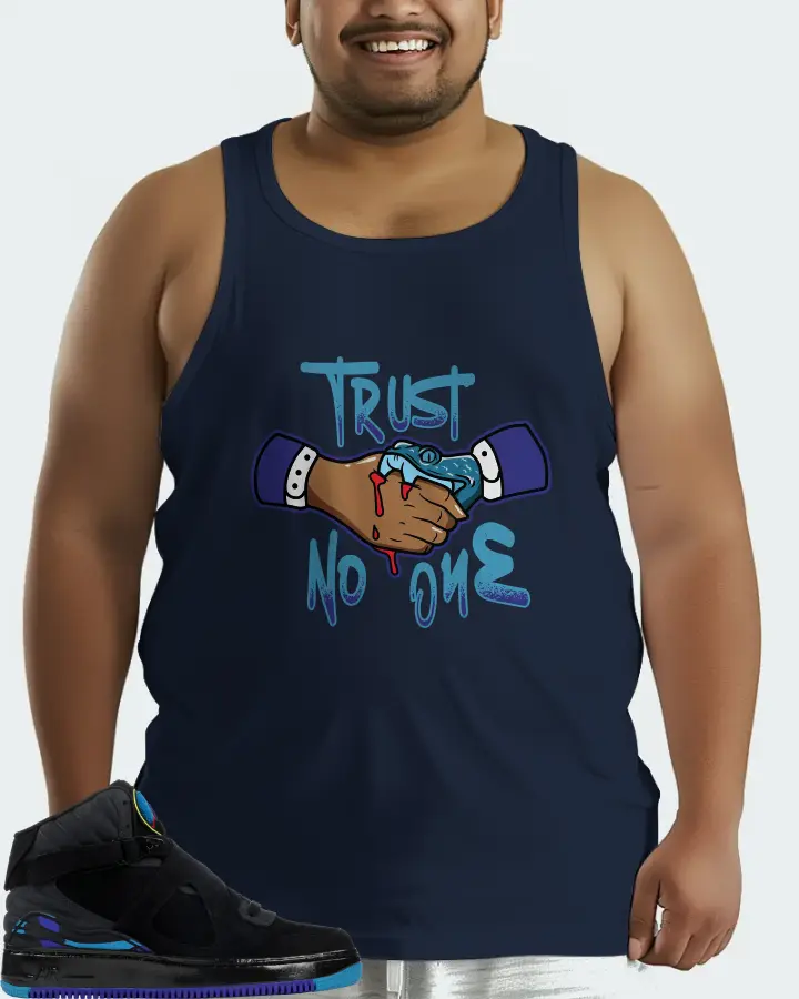 Jordan AJF 8 Sneaker Matching Navy Tank Top (Trust No One) - View 6