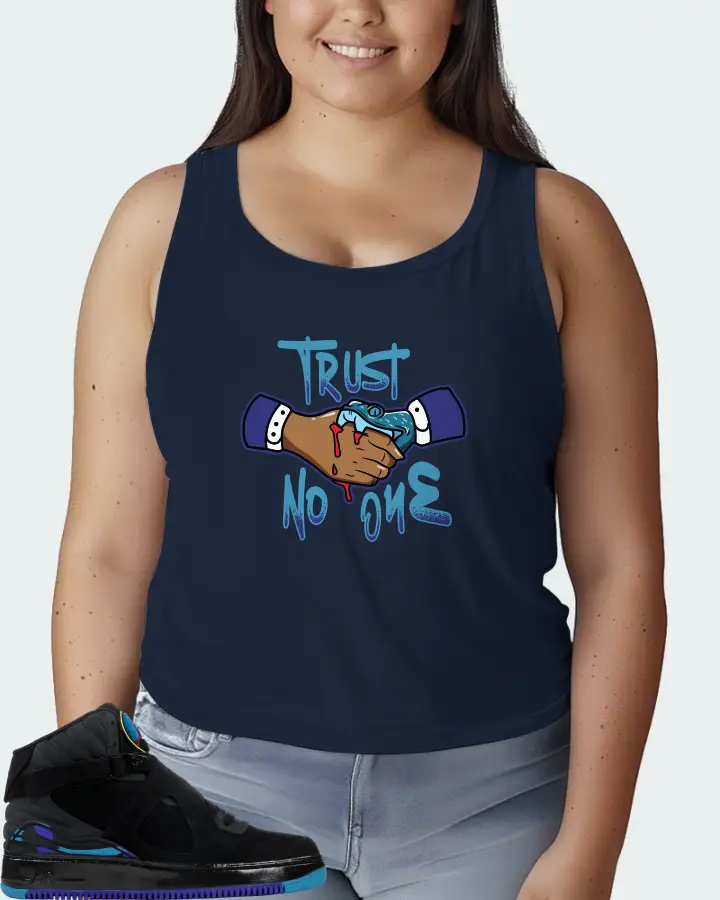 Jordan AJF 8 Sneaker Matching Navy Tank Top (Trust No One) - View 7