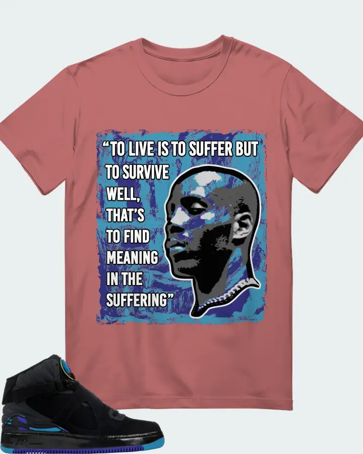 Jordan AJF 8 Sneaker Matching Mauve T-Shirt - DMX Suffer Quote