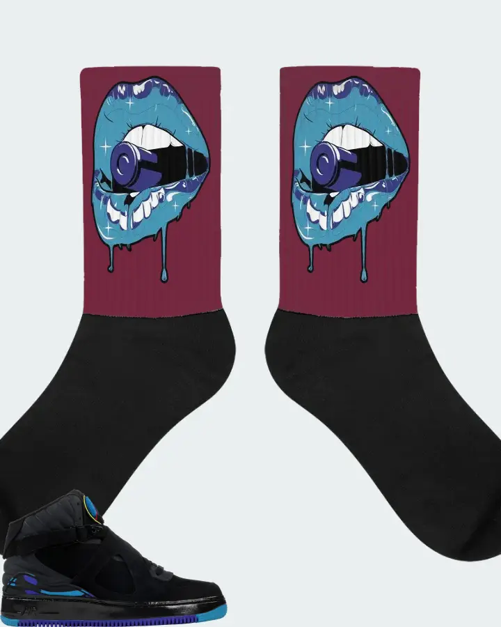 Jordan AJF 8 Sneaker Matching Maroon Socks - Kiss of Death
