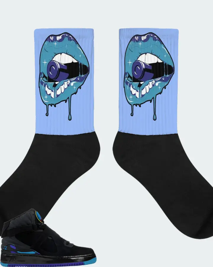 Jordan AJF 8 Sneaker Matching Carolina Blue Socks - Kiss of Death
