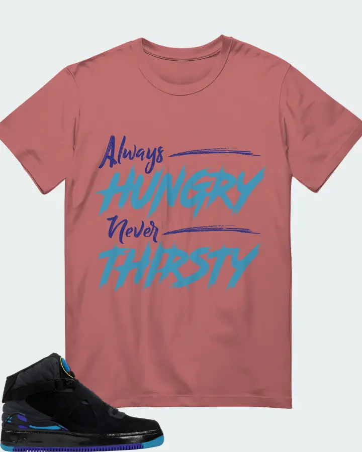 Jordan AJF 8 Sneaker Matching Mauve T-Shirt - Always HUNGRY Never THIRSTY