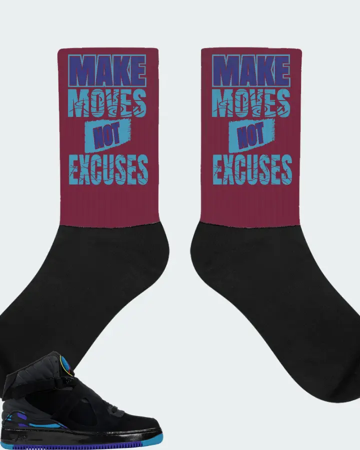 Jordan AJF 8 Sneaker Matching Maroon Socks - Make Moves Not Excuses