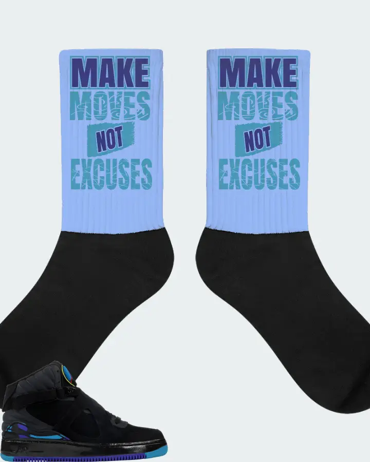 Jordan AJF 8 Sneaker Matching Carolina Blue Socks - Make Moves Not Excuses