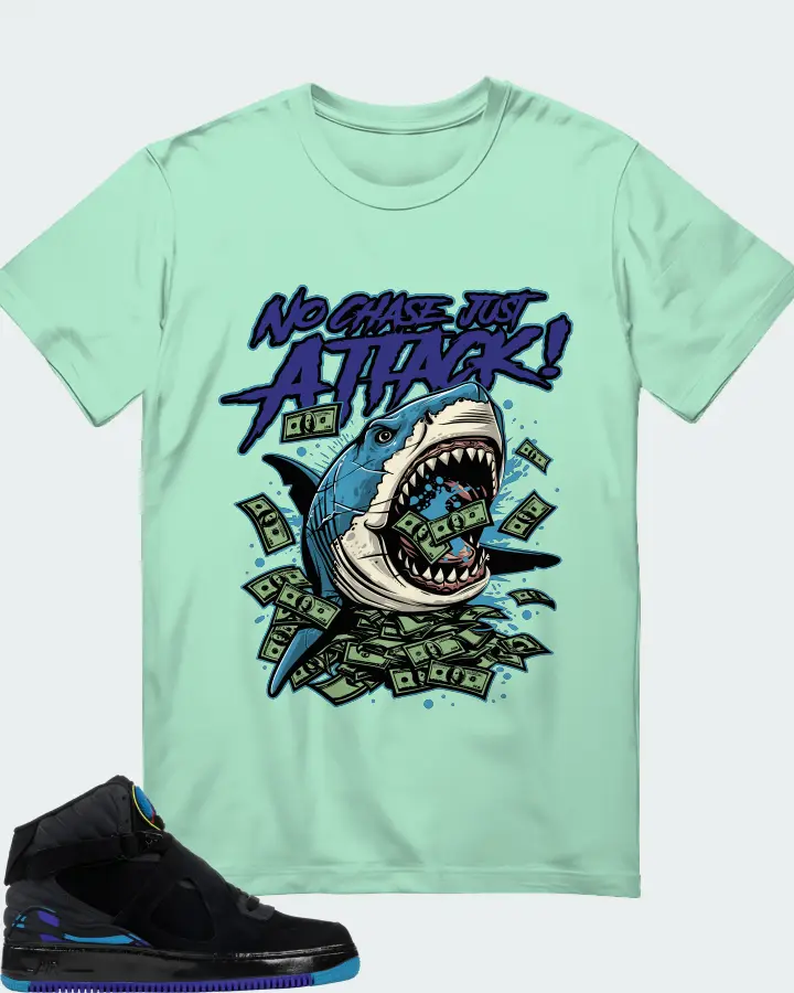 Jordan AJF 8 Sneaker Matching Mint T-Shirt (No Chase, Just Attack) - View 1