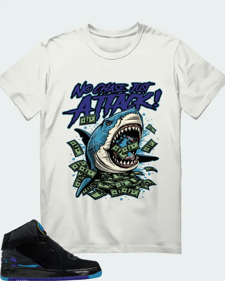 Jordan AJF 8 Sneaker Matching Ash T-Shirt (No Chase, Just Attack) - View 1