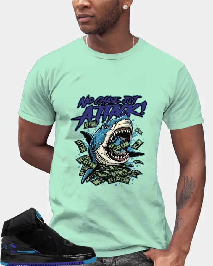 Jordan AJF 8 Sneaker Matching Mint T-Shirt (No Chase, Just Attack) - View 2