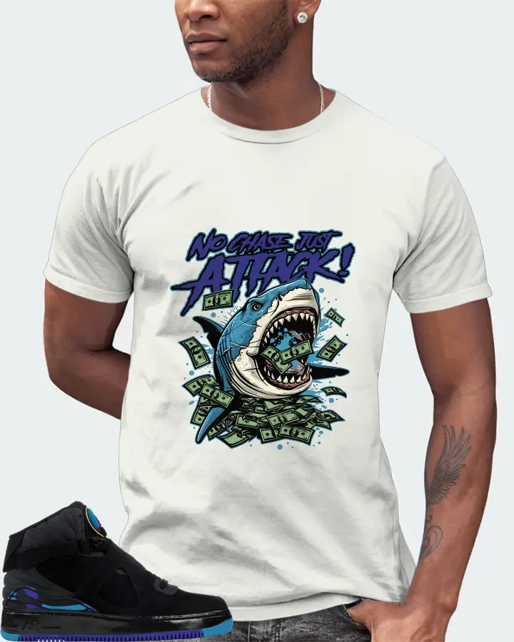 Jordan AJF 8 Sneaker Matching Ash T-Shirt (No Chase, Just Attack) - View 2