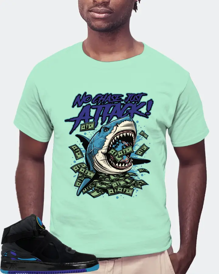 Jordan AJF 8 Sneaker Matching Mint T-Shirt (No Chase, Just Attack) - View 4