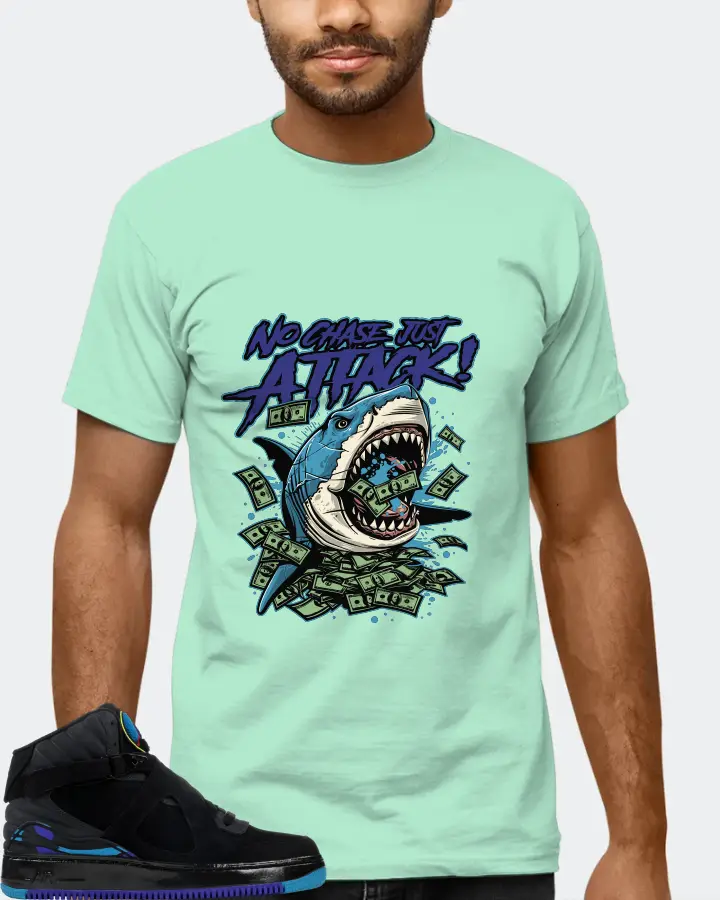 Jordan AJF 8 Sneaker Matching Mint T-Shirt (No Chase, Just Attack) - View 6